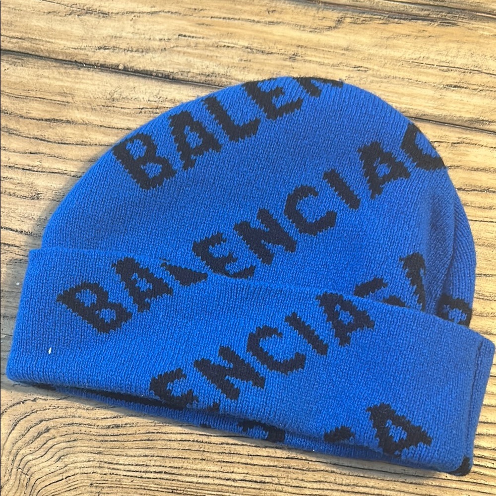 Balenciaga Royal Blue Logo Beanie